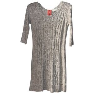 🔥3 for $25🔥 (EUC) LIGHT TAN AND WHITE LONG SWEATER. SZ PM